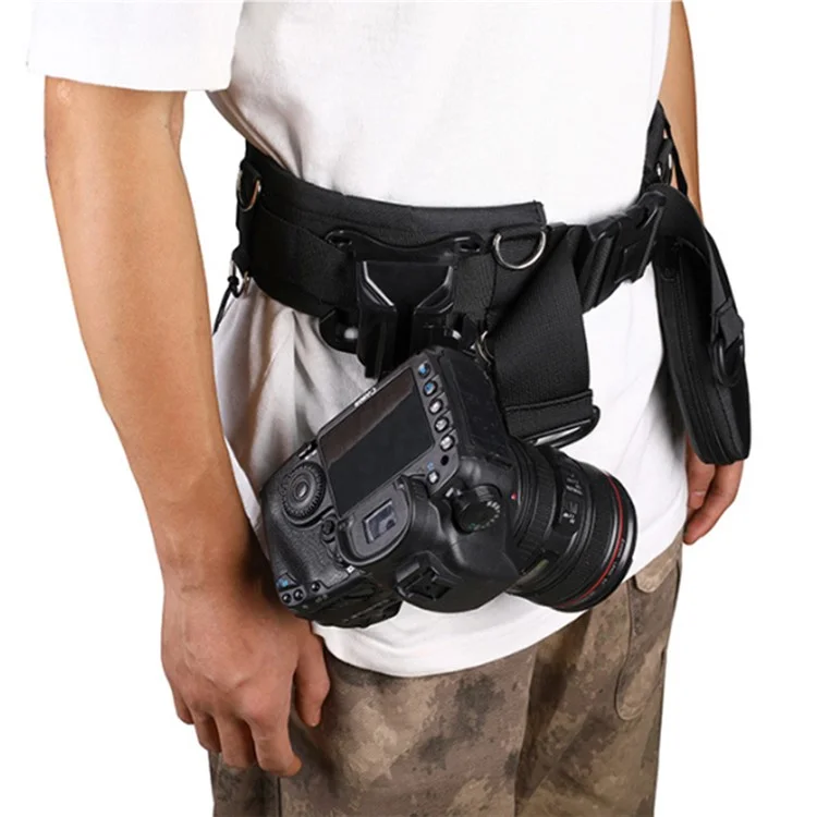 SLR-Kamera mit festem Gurt, verstellbarer Fotografie-Taillengurt, Bergsteiger-Objektivtasche, Hängeschlaufe