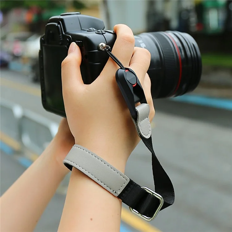 JN-GDII Quick Release Polyester Camera Carrying Strap 29-35cm Telescopic Wrist Strap - Black