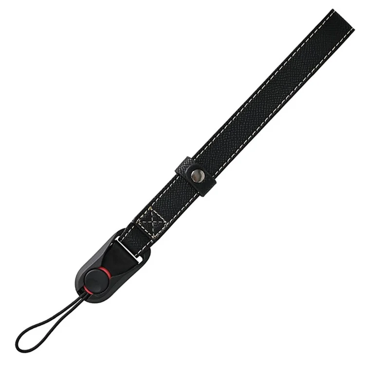 26cm DSLR Camera Carrying Lanyard Palm Texture PU Leather Quick Release Wrist Strap - Black