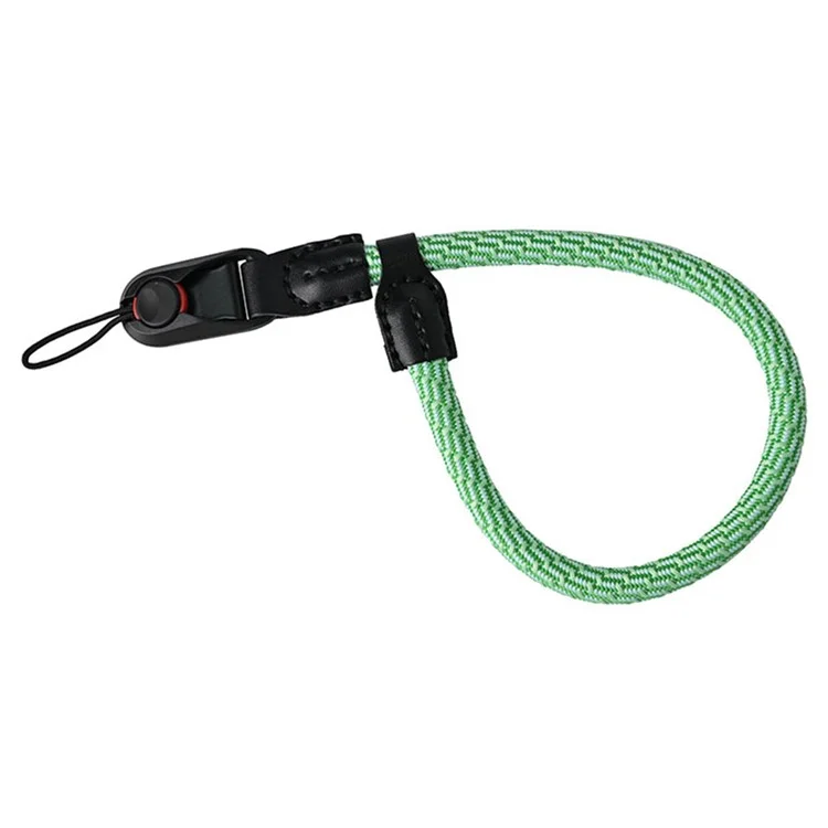 23cm DSLR Camera Carrying Lanyard Braided Nylon PU Leather Quick Release Wrist Strap - Green