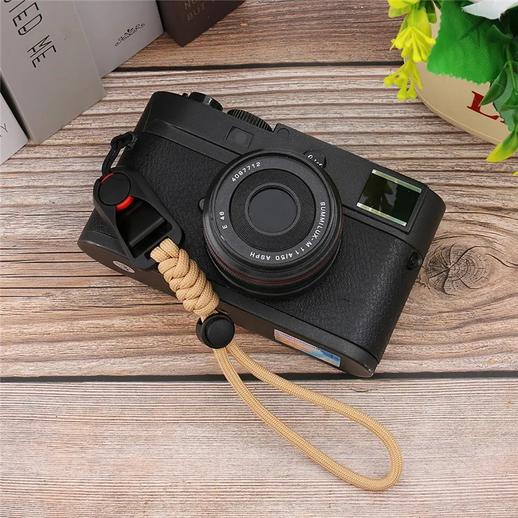 BJ-02 DSLR Camera Wrist Strap Quick Release Cotton Rope Hand Strap - Black