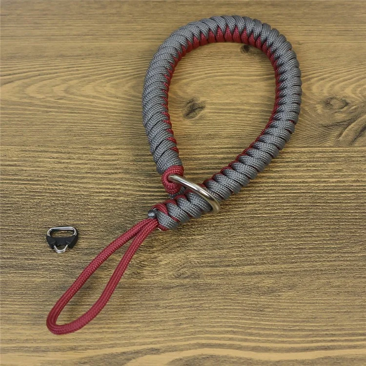 Camera Wrist Strap Hand Grip Nylon Woven Wristband for DSLR / SLR / Nikon / Fujifilm / Canon - Grey+Red
