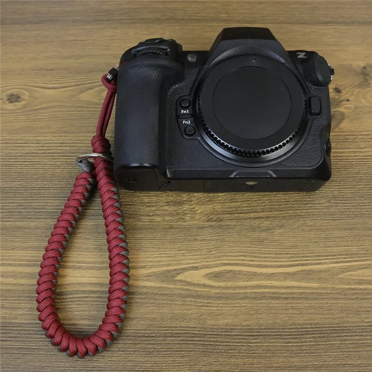 Camera Wrist Strap Hand Grip Nylon Woven Wristband for DSLR / SLR / Nikon / Fujifilm / Canon - Grey+Red