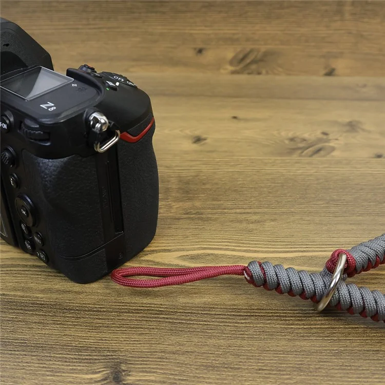 Camera Wrist Strap Hand Grip Nylon Woven Wristband for DSLR / SLR / Nikon / Fujifilm / Canon - Grey+Red