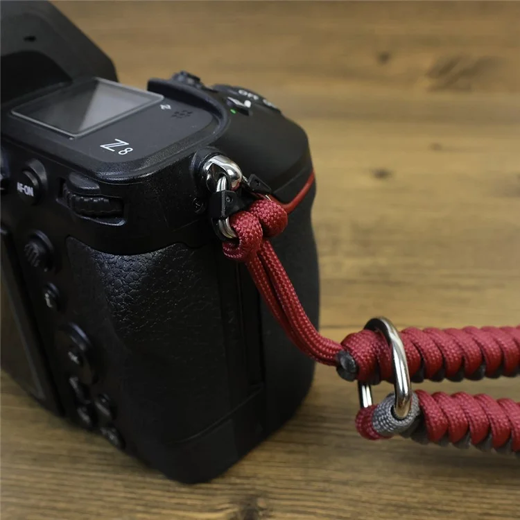 Camera Wrist Strap Hand Grip Nylon Woven Wristband for DSLR / SLR / Nikon / Fujifilm / Canon - Grey+Red