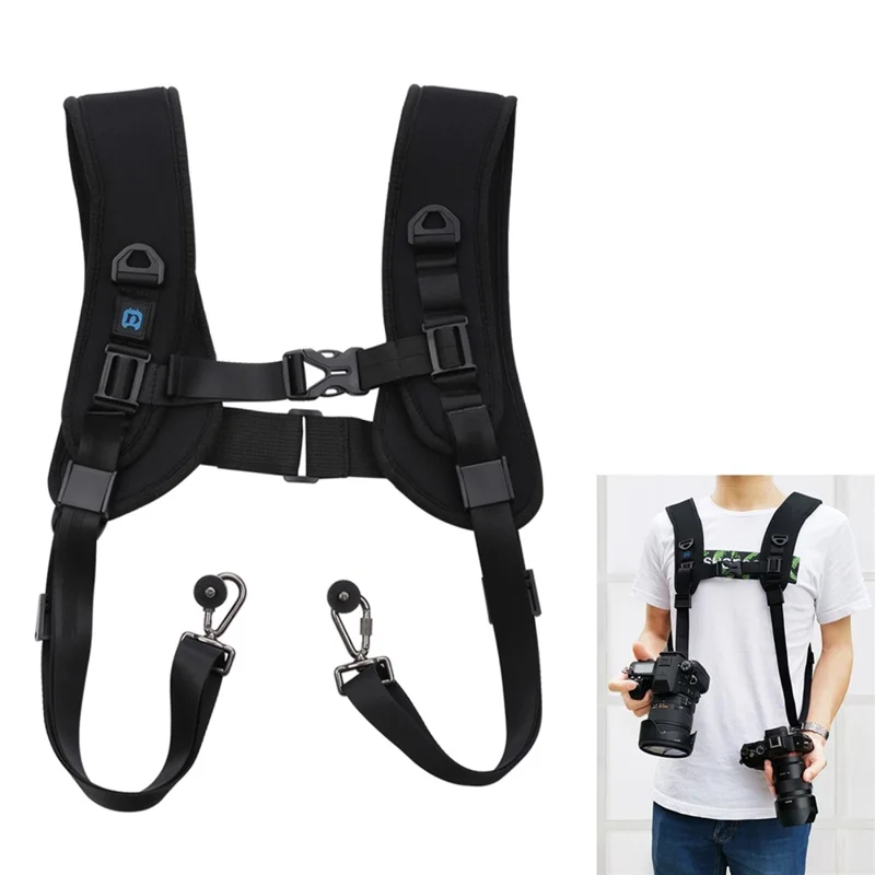 PULUZ PU6002 Double Shoulder Quick Release Camera Strap Camcorder Strap for DSLR SLR Rope