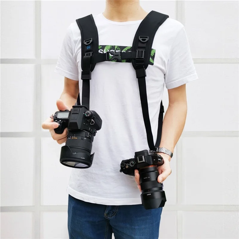 PULUZ PU6002 Double Shoulder Quick Release Camera Strap Camcorder Strap for DSLR SLR Rope