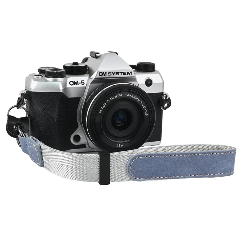 Camera Wrist Strap for Sony  /  Fuji  /  Canon  /  Nikon  /  Panasonic Lychee Pattern Faux Leather Mirrorless DSLR Hand Strap - Blue