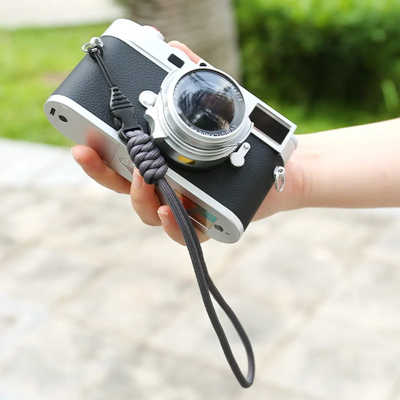 27cm Camera Wrist Strap Nylon Braided Hand Strap with Quick Release Buckle for Mirrorless DSLR Digital Camera Phone - Orange