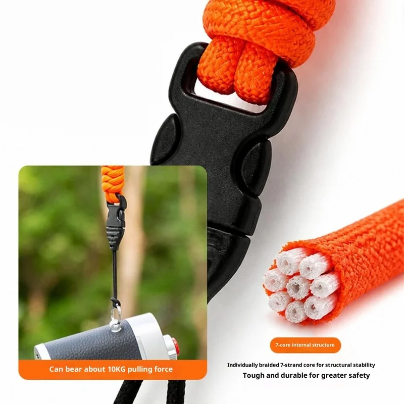 27cm Camera Wrist Strap Nylon Braided Hand Strap with Quick Release Buckle for Mirrorless DSLR Digital Camera Phone - Orange