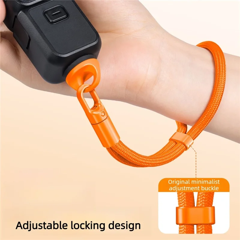 21cm Hand Strap for Insta360 Luna Ultra Camera Adjustable Wrist Lanyard Anti-Lost Self-Locking Buckle Polyester Rope - Orange