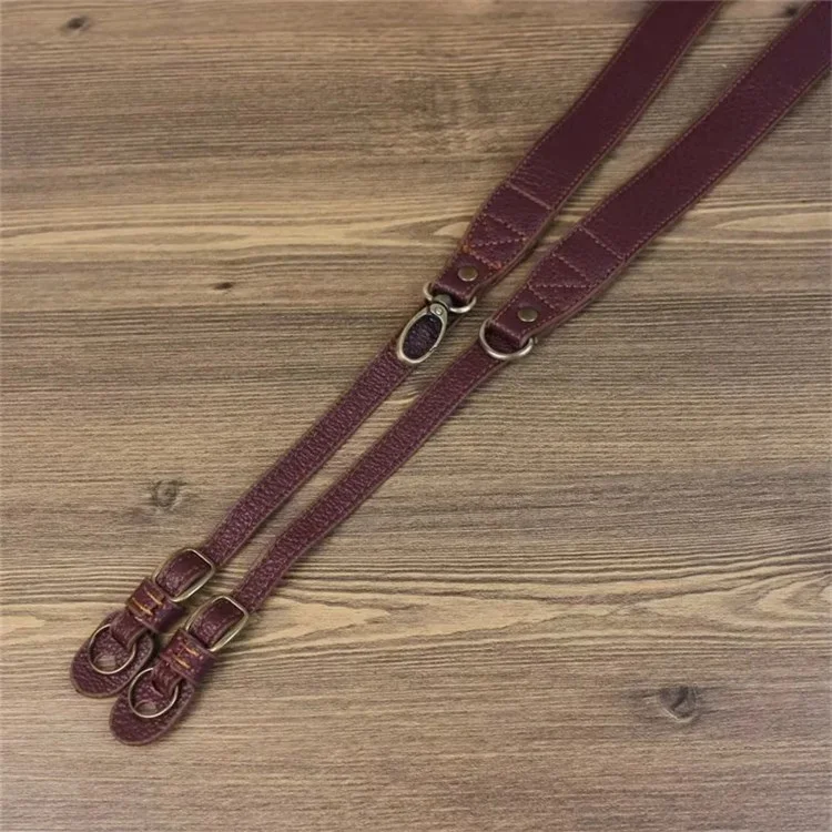 Comfortable Genuine Leather SLR Camera Shoulder Strap Hanging Rope Suitable for Canon Nikon Sony Fujifilm Panasonic - Brown