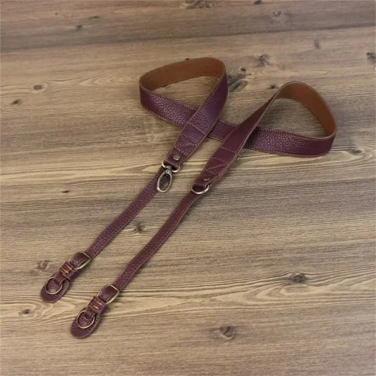 Comfortable Genuine Leather SLR Camera Shoulder Strap Hanging Rope Suitable for Canon Nikon Sony Fujifilm Panasonic - Brown