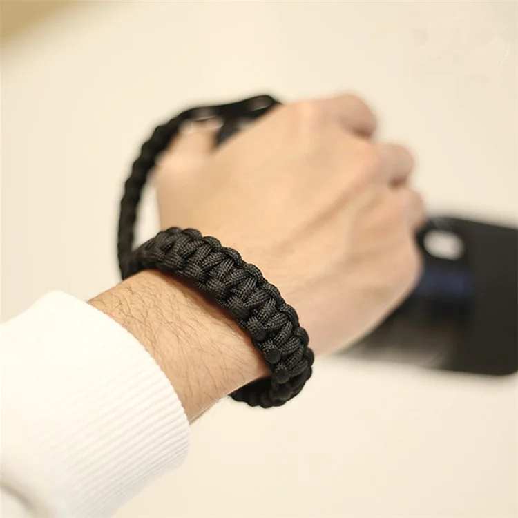 Nylon Intrecciata Intrecciata Universale Cinghiali Regolabile Manuale Del Polso Cinghia - Nero