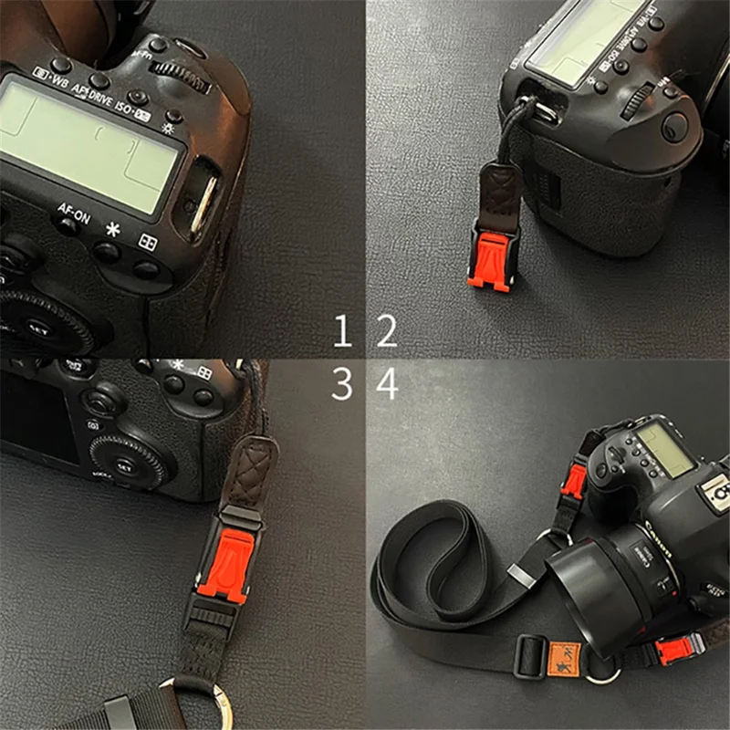 JN-XJ Adjustable Quick Release Camera Shoulder Sling Neck Belt Strap for Leica Canon Nikon Fujifilm - Black