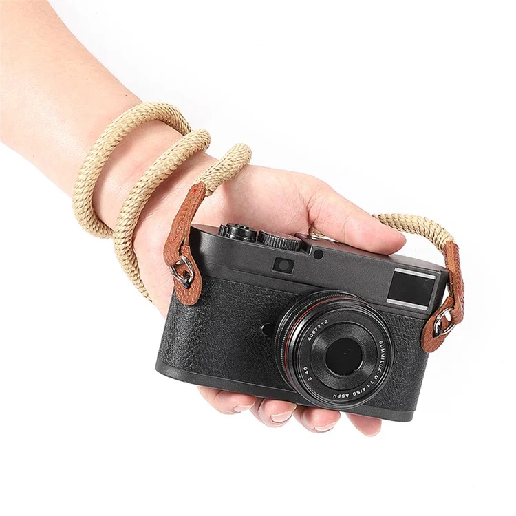 For Sony Leica Camera Wrist Strap Braided Quick Release Hand Strap Shoulder Strap - Khaki