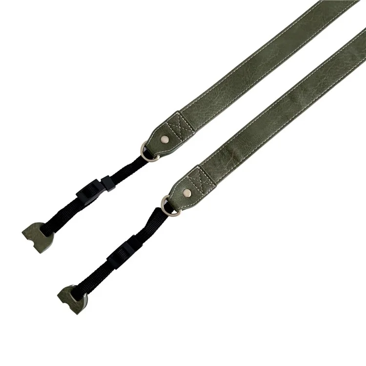DSLR SLR Camera Strap PU Leather Camera Neck Shoulder Strap for Canon Nikon Sony Fujifilm Panasonic - Vert