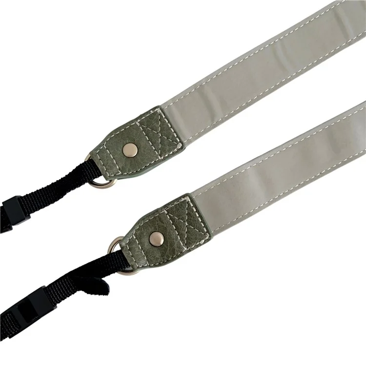 DSLR SLR Camera Strap PU Leather Camera Neck Shoulder Strap for Canon Nikon Sony Fujifilm Panasonic - Vert