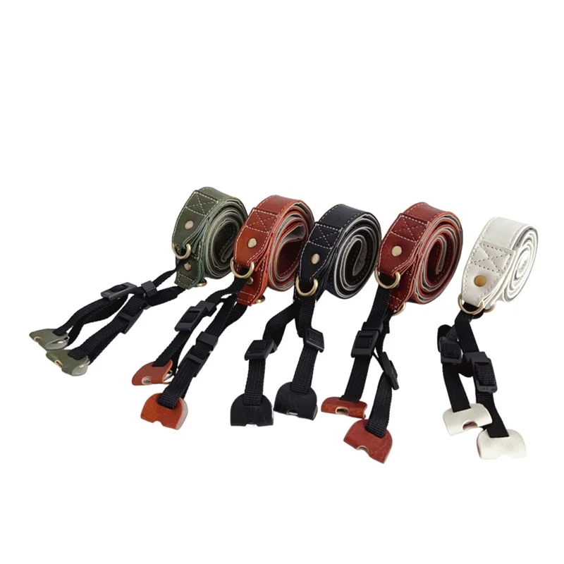 DSLR SLR Camera Strap PU Leather Camera Neck Shoulder Strap for Canon Nikon Sony Fujifilm Panasonic - Black
