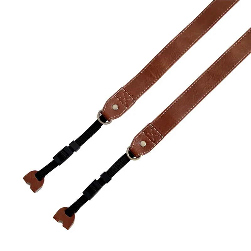 DSLR SLR Camera Strap PU Leather Camera Neck Shoulder Strap for Canon Nikon Sony Fujifilm Panasonic - Brown