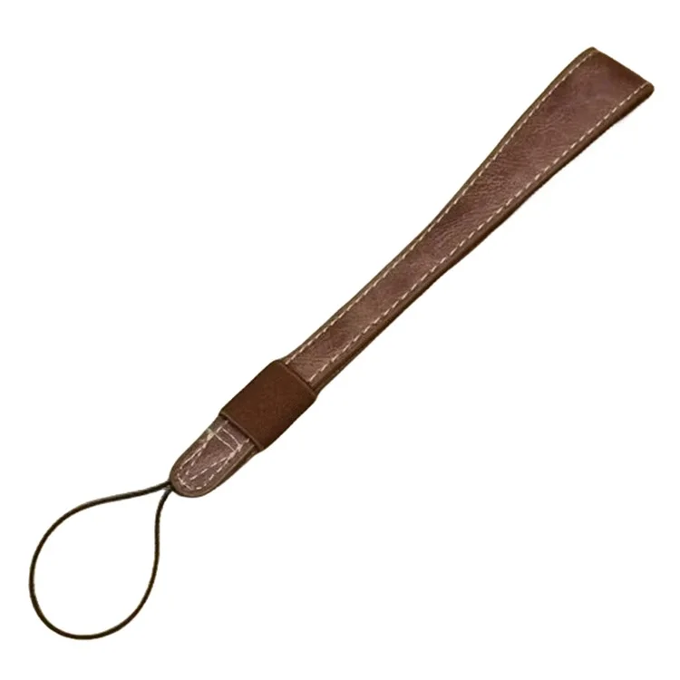 For Sony RX100 ZV-1F / Panasonic LX10 PU Leather Wrist Strap Camera Carrying Strap - Coffee