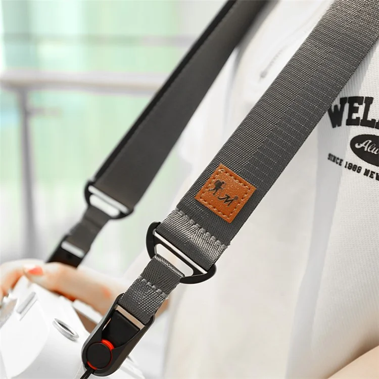 JN-F01 Camera Nylon Carrying Strap Adjustable Quick Release SLR Camera Neck Shoulder Strap - Black