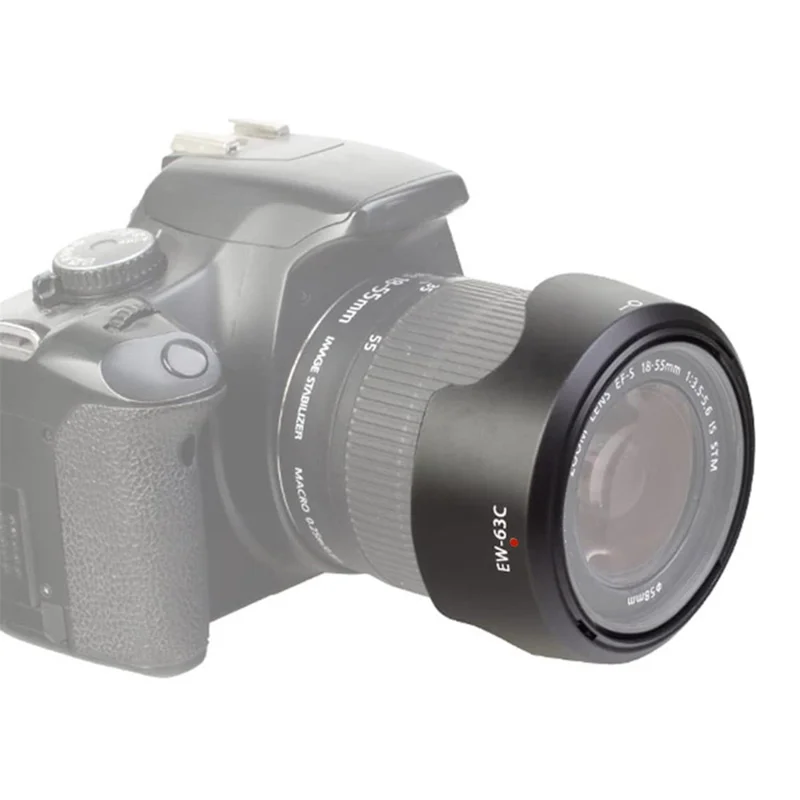 EW-63C SLR Camera Reversible Design Lens Hood Case Cover for Canon EF-S 18-55mm