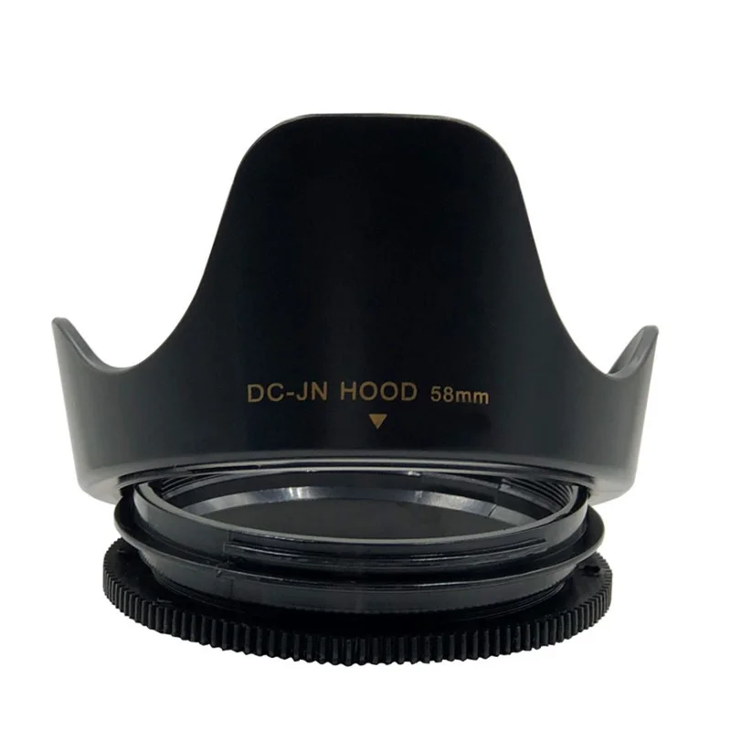 SLR Camera Reversible Design Lens Hood Plastic Camera Lens Shading Cover - 58mm