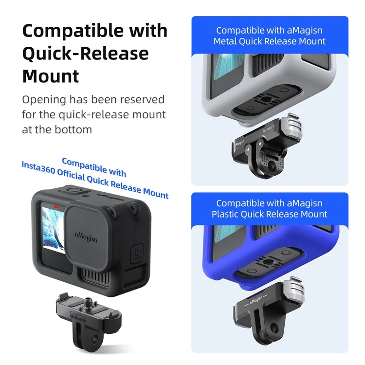 AMAGISN Silicone Protective Case for GoPro Hero 13 Sports Camera Accessory - Black