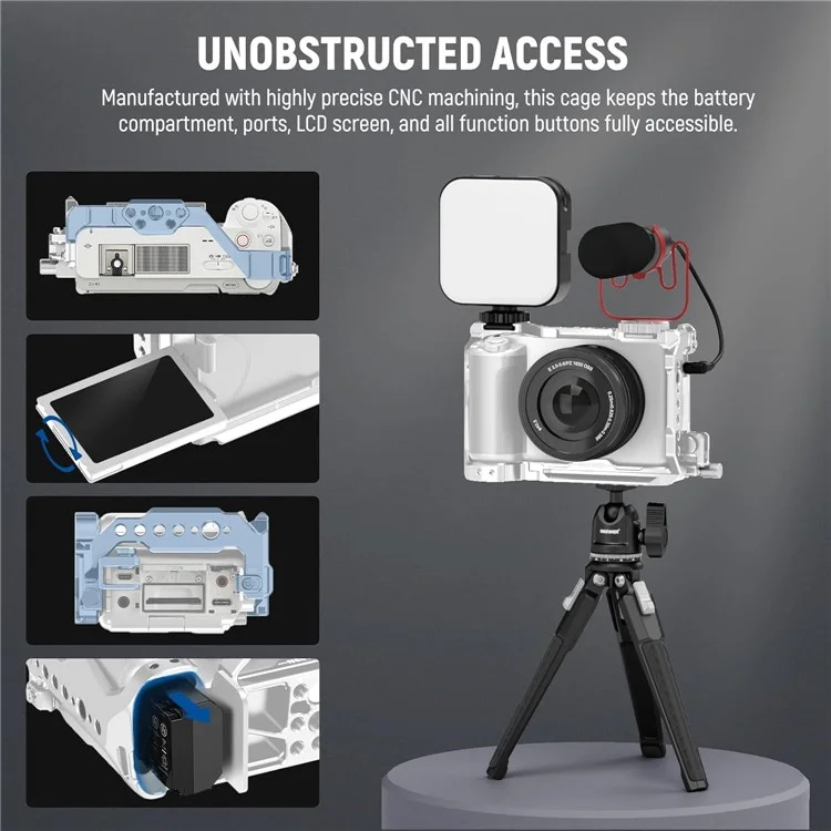 NEEWER CA025 Jaula Metálica para Cámara sin Espejo Sony ZV-E1 Marco de Protección y Expansión
