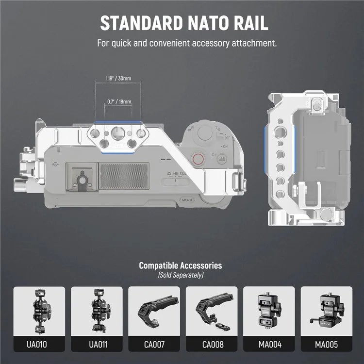 NEEWER CA025 Jaula Metálica para Cámara sin Espejo Sony ZV-E1 Marco de Protección y Expansión