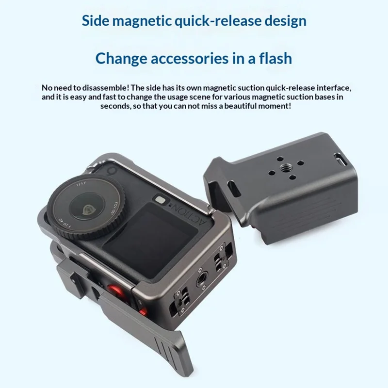 Para DJI Osmo Action 6 Kit de Alça para Câmera de Rua Rabbit Cage com Interface de Libertação Rápida e Conjunto de Botão Obturador