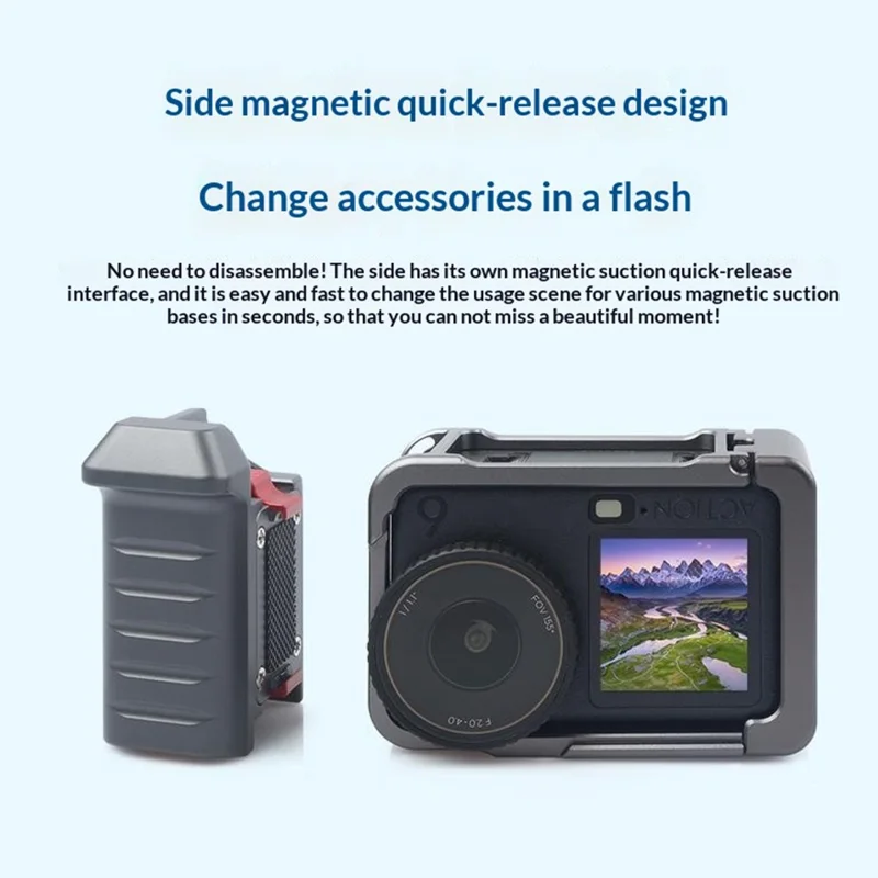 Para DJI Osmo Action 6 Kit de Alça para Câmera de Rua Rabbit Cage com Interface de Libertação Rápida e Conjunto de Botão Obturador