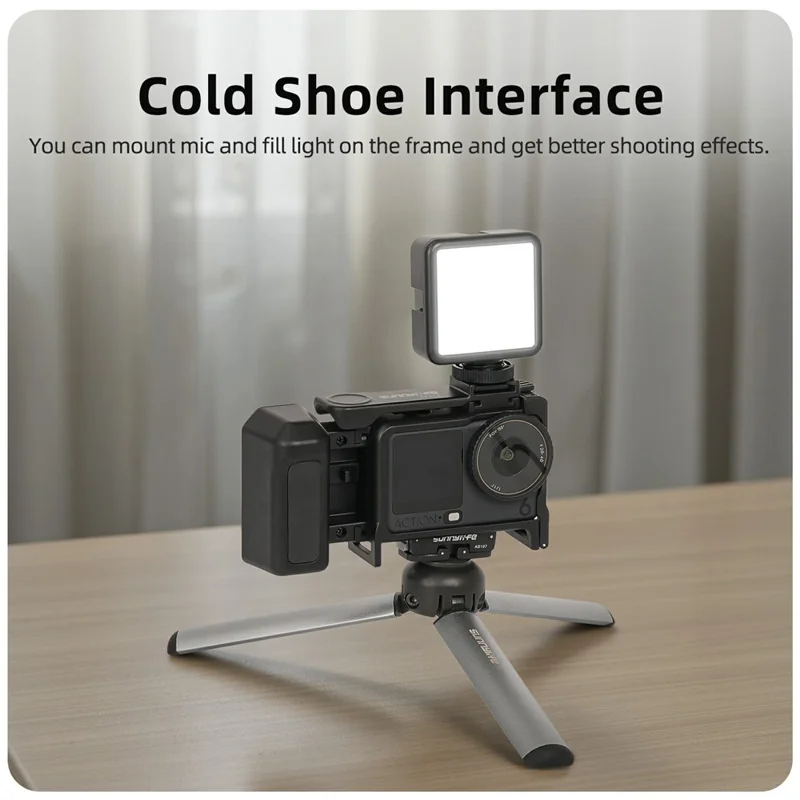 SUNNYLIFE OA6-BK144 For DJI Osmo Action 6 Camera 2 in 1 Detachable Protective Frame Street Shooting Grip Kit - Black