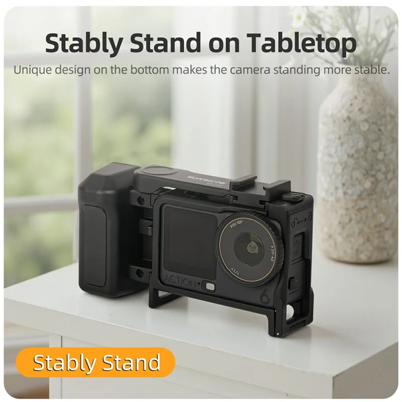 SUNNYLIFE OA6-BK144 For DJI Osmo Action 6 Camera 2 in 1 Detachable Protective Frame Street Shooting Grip Kit - Black