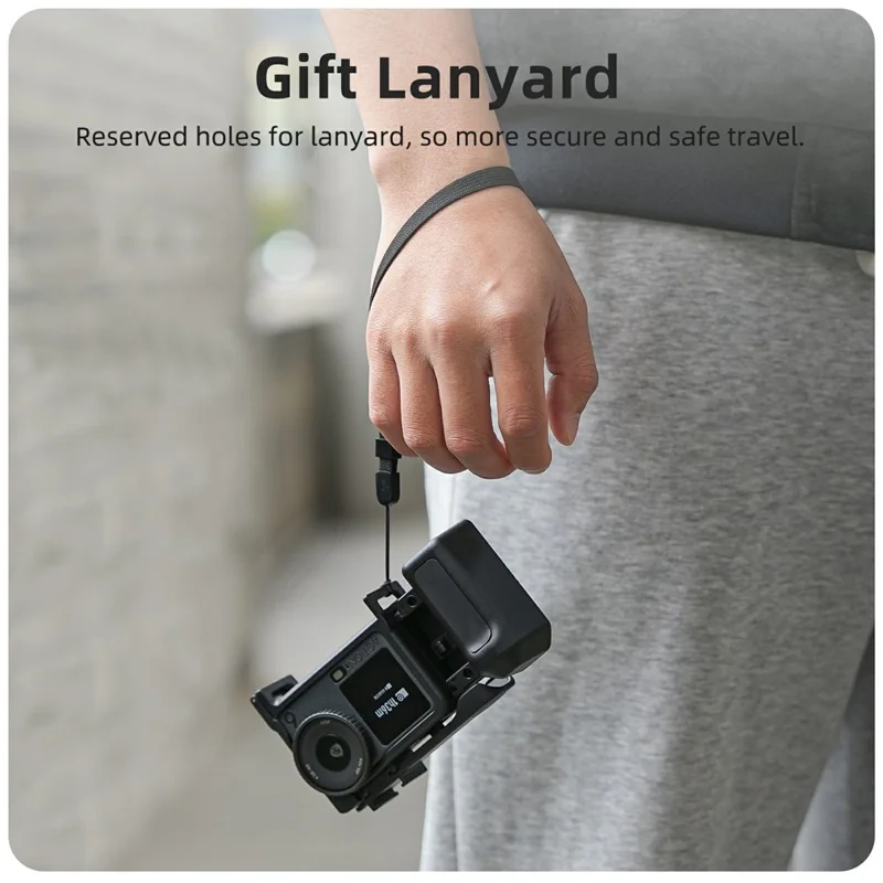 SUNNYLIFE OA6-BK144 For DJI Osmo Action 6 Camera 2 in 1 Detachable Protective Frame Street Shooting Grip Kit - Black