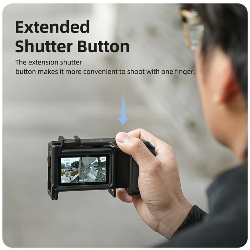 SUNNYLIFE OA6-BK144 For DJI Osmo Action 6 Camera 2 in 1 Detachable Protective Frame Street Shooting Grip Kit - Black