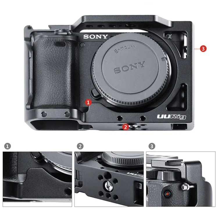 UURIG C-6400 Metal Cage Frame Case Camera Photography Accessory for Sony A6400
