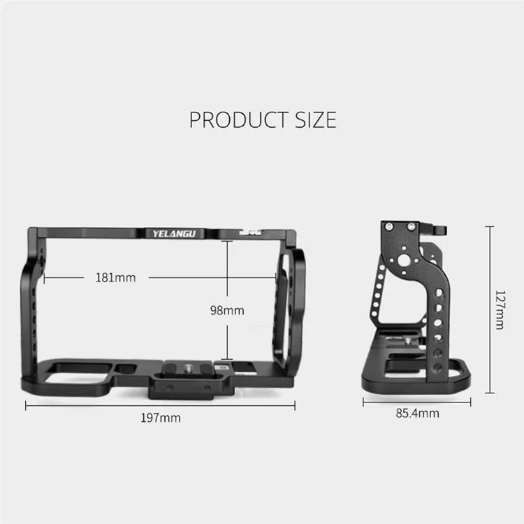 Yelangu C9 Für BMPCC 4K/6K Camera Aviation Aluminium Full Camera Cage Protective Frame
