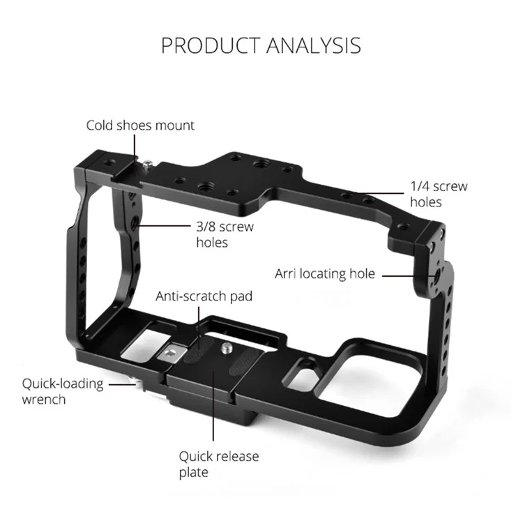 Yelangu C9 Für BMPCC 4K/6K Camera Aviation Aluminium Full Camera Cage Protective Frame