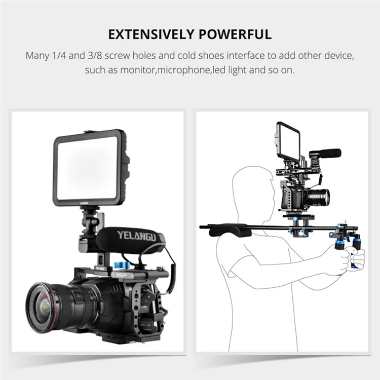 Yelangu C9-A Aluminio Aley Camera Video Cage Para BMPCC 4K/6K Película de Película Kit Con Mango Superior