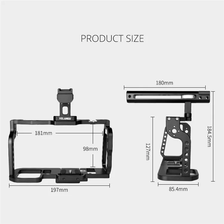 Yelangu C9-A Aluminio Aley Camera Video Cage Para BMPCC 4K/6K Película de Película Kit Con Mango Superior