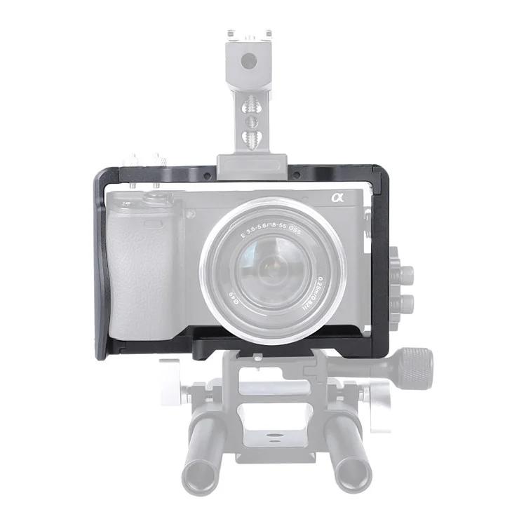 Jaula de Marco de Aluminio de Aviación Yelangu C6-B Para Sony A6000/A6300/A6400/A6500 Cubierta de Protección de la Base de la Placa de Liberación Rápida Con Accesorios de Cámara Adaptador de Zapatillas Frías