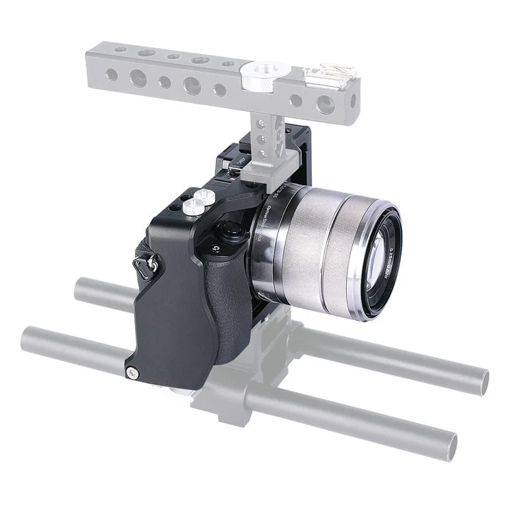 Jaula de Marco de Aluminio de Aviación Yelangu C6-B Para Sony A6000/A6300/A6400/A6500 Cubierta de Protección de la Base de la Placa de Liberación Rápida Con Accesorios de Cámara Adaptador de Zapatillas Frías