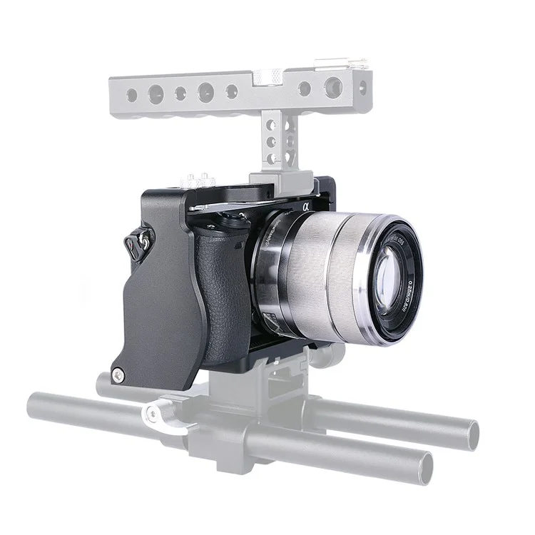 Jaula de Marco de Aluminio de Aviación Yelangu C6-B Para Sony A6000/A6300/A6400/A6500 Cubierta de Protección de la Base de la Placa de Liberación Rápida Con Accesorios de Cámara Adaptador de Zapatillas Frías