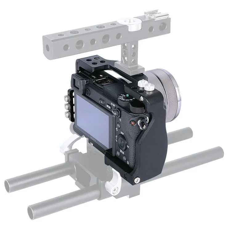 Jaula de Marco de Aluminio de Aviación Yelangu C6-B Para Sony A6000/A6300/A6400/A6500 Cubierta de Protección de la Base de la Placa de Liberación Rápida Con Accesorios de Cámara Adaptador de Zapatillas Frías