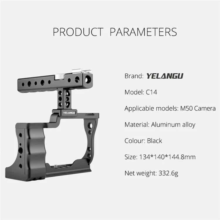 Yelangu C14 Für Canon M50 Kamera Kaninchenkäfigrahmen Mit Griff Aluminiumlegierung Kamera Video Cage Kit Kit