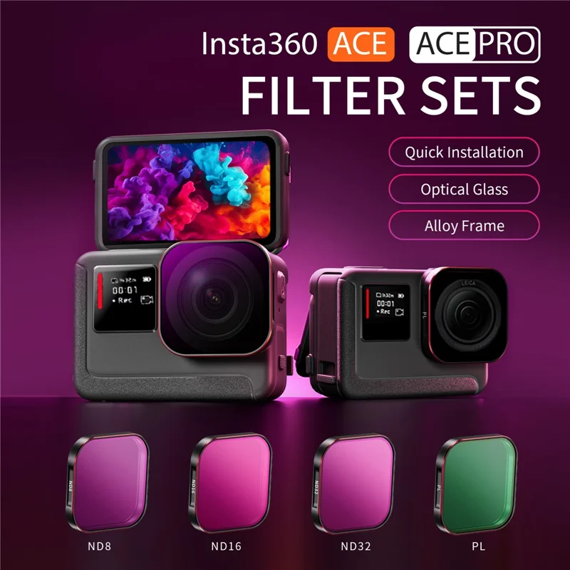 STARTRC 1144406 per Insta360 Ace / Ace Pro ND8+ND16+ND32+PL Filtro ottico in vetro Accessori per fotocamera d'azione