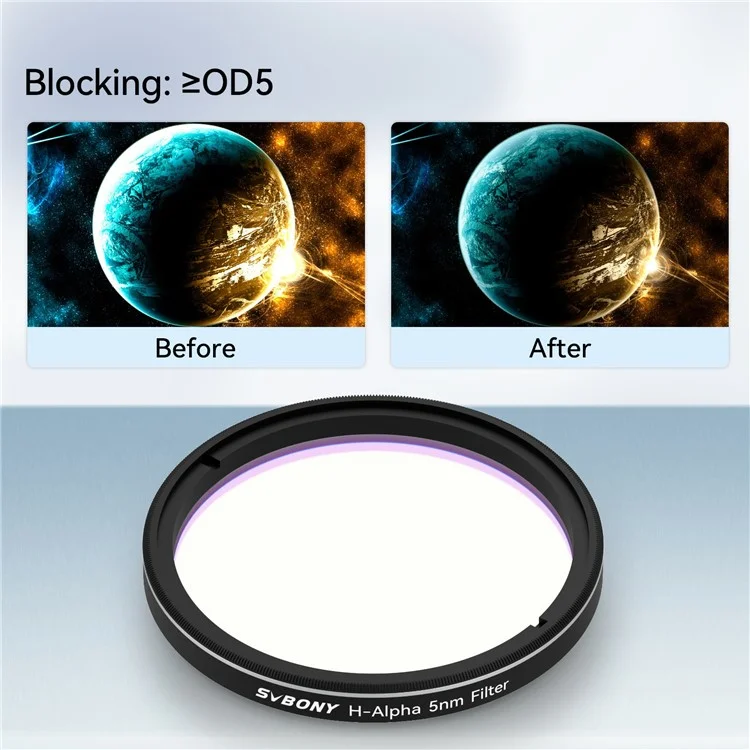 SVBONY H-Alpha 2 inch 5nm Filter Narrowband Astronomical Photographic CCD Filter for Deep Sky Photography