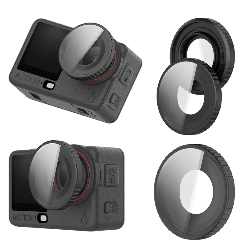 UV Filter Lens Cover for DJI Osmo Action 6 Neutral Density Glass Lens Protector Camera Accessories - Black